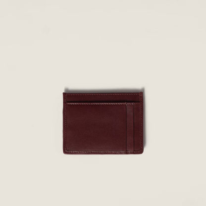 Miu Matelassé nappa leather card holder